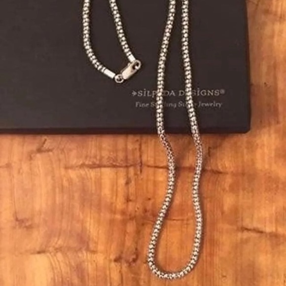 Silpada 30” Oxidized Sterling Silver Popcorn Necklace N1486 - Picture 3 of 10